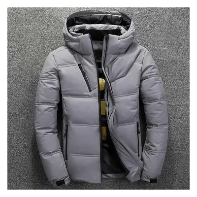 (gray, XL) Winter Jacket Mens Quality Thermal Thick Coat Snow Red Black Parka Male Warm Outwear 