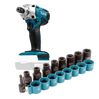 Makita TD127D 18v Li-Ion G-Series Cordless Impact Driver Bare + 9pc Socket Set