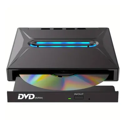 (black) 5-in-1 Usb 3.0 Portable External Cd/dvd Drive: Burn, Play, And Compatible With Laptop/de