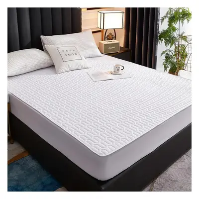 (white, 200*200cm) Waterproof Bed Cover Single Solid Color Thickened Bedwetting Cover Simmons Ma