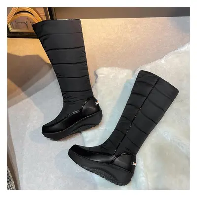 (black, 36) 85/women&apos;s Snow Boots Winter New Thick Sole Anti Slip Warm Cotton Boots Long Fl