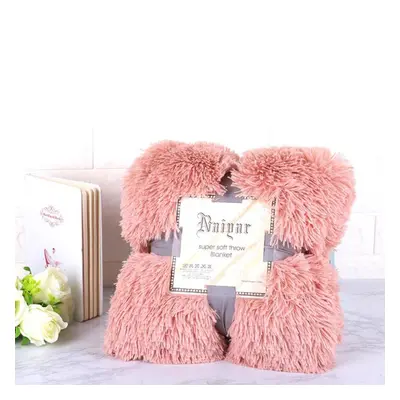 (rose, L) Super Soft Blankets For Beds Shaggy Faux Fur Blanket Ultra Plush Decorative Blanket