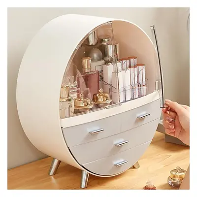 (grey, M) Cosmetic Storage Box Dressing Table Shelf Beauty Acrylic Desktop Large-capacity Transp