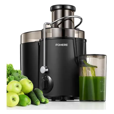 (Black) Centrifugal juicer with large 3â feed chute for whole fruits and vegetables, easy to c