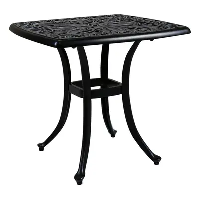 Charles Bentley Cast Aluminium Black Side Table Patio Poolside Garden Furniture