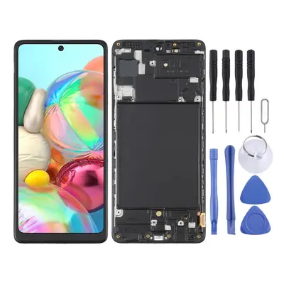 OLED LCD Screen for Samsung Galaxy A71 SM-A715(6.39 inch) Digitizer Full Assembly with Frame (Bl