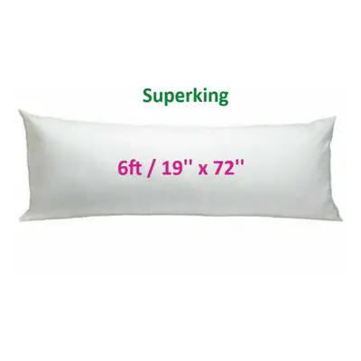 (Duck Feather Bolster Pillow (Super King 6ft)) Deluxe Quality Duck Feather & Down Bolster Pillow