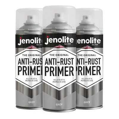 (Grey, x 400ml Aerosol) JENOLITE Anti-Rust Primer Paint (High performance protection against rus