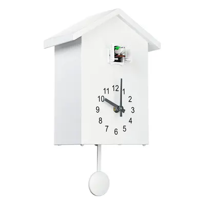 Cuckoo Quartz Wall Clock Modern Bird Home Living Room Hanging Watch Office Decor WHITE COLOR