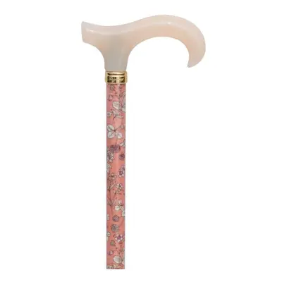 Petite Adjustable Derby Walking Stick - Peach Floral