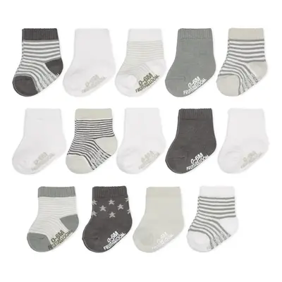 Fruit of the Loom Baby 14-Pack Grow & Fit Flex Zones Cotton Stretch Socks - Unisex Girls Boys Mo