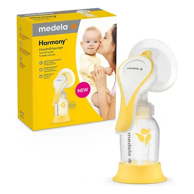 Medela Harmony Manual Breast Pump - Compact Swiss design featuring PersonalFit Flex shields and 