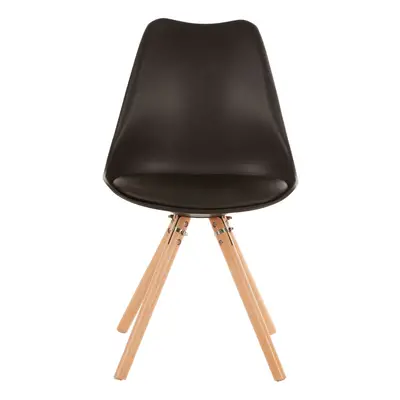 Contemporary Black Retro Chair, Backrest Retro Chair, Space-Saving Kitchen Chair, Easy to Clean 