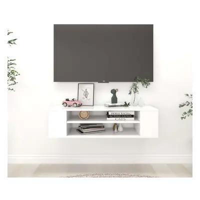 vidaXL Hanging TV Cabinet White Engineered Wood Cabinet Entertainment Centre