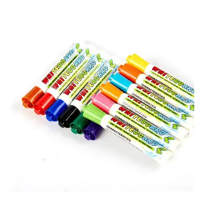 12Pcs White Board Maker Pen Erasable Whiteboard Marker Liquid Chalk Office School Supplies