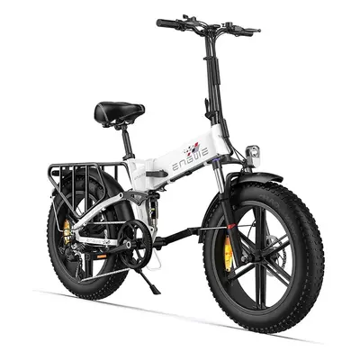 (White) ENGWE Electric Bike ENGINE X Folding E-Bike 20"Ã4.0" Thick Off-Road Tyres, 48V 13Ah Rep