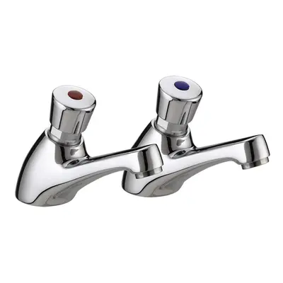 Bristan Timed Flow Basin Taps - Chrome