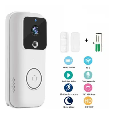 Smart Home Video Doorbell 1080P With PIR Motion Detection (No Subscription Needed)