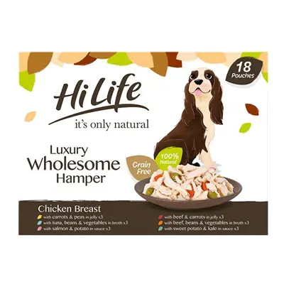 HiLife it's only natural Wet Dog Food - The Luxury Wholesome Hamper with Chicken Breast, Tuna, S