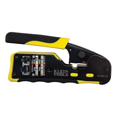 Klein Tools Pass-Thru Modular Wire Crimper, All-in-One Tool Cuts, Strips, Crimps, Fast and Relia