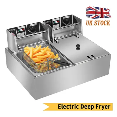 12L Electric Deep Fat Fryer Chip Double Oil Tank