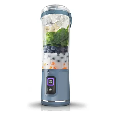 (Denim Blue) Powerful Cordless Mini Blender, Rechargeable, Portable Smoothies, Protein Shakes, B