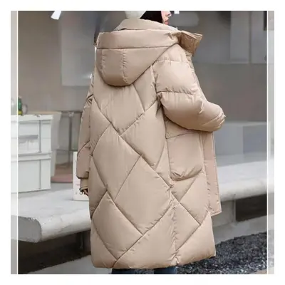 (yellow, S) New Winter Women Parka Hooded Jackets Thicken Warm Cotton-padded Puffer Coats Casual