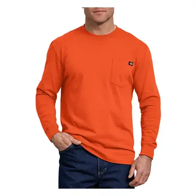 Dickies mens Long Sleeve Heavyweight Neon Crew Neck Tee T Shirt Bright Orange Large Tall US