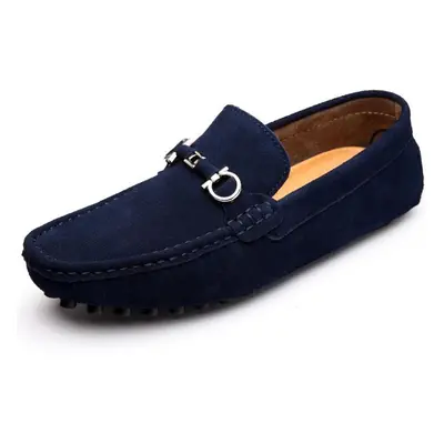 (navy blue, 45) Fashion Men&apos;s Slip On Casual Shoes Loafers Flat Shoes Moccasins