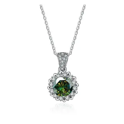 (dark green, 45cm) Bague Ringen Carat Round Vvs D Color Moissanite Necklace Lab Created Diamond 