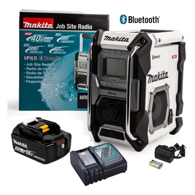 Makita Job Site Bluetooth Radio MR002GZ01 White LXT 18V 40v 5.0Ah Batt & Charger