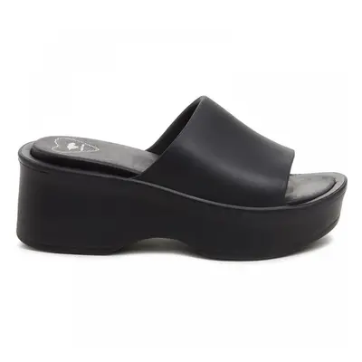 (8 (Adults')) Petal Blown Eva | Black | Womens Platform Slide Sandals