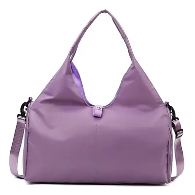 (purple) Sports Bag Large Travel Bag With Shoe Compartment And Wet Pocket, Waterproof Foldable G