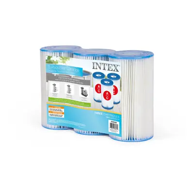 Intex FBA_29003E Type A or c Filter cartridge for Pools, Three Pack, 3-Pack, BrownA