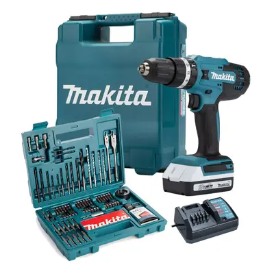 Makita HP488DWA 18v Lithium Combi Hammer Drill 1x 2Ah - Screwdriver Bit Set