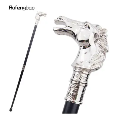 (as the picture) White Horse Bristle Head Animal Fashion Walking Stick Decorative Cospaly Vintag