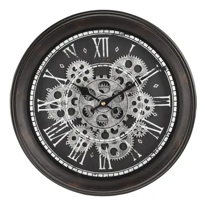 Industrial Retro Moving Gear Cog Wall Clock | Steampunk Vintage Style Wall Clock | Silent Wall C