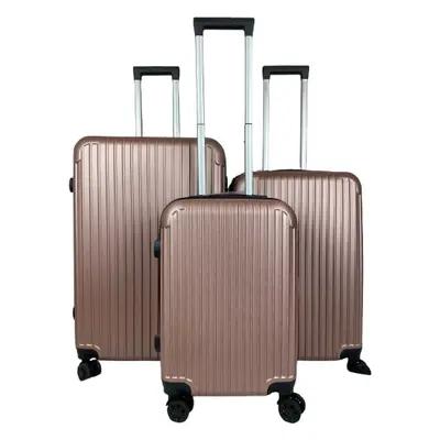 (Gold, Set of 3) Hampton&Stewart ABS Hard Shell Suitcase Trolley