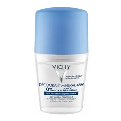 Vichy 48Hr Mineral Deodorant Roll-On Odor Control Sensitive Skin 50mL