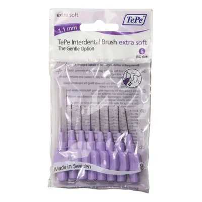 TePe Interdental Extra Soft Brushes-Purple X-Soft 1.10mm-8 Brushes