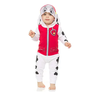 Paw Patrol Baby Boys Marshall Costume - Marshall Costume - Hooded Zip-Up Jumpsuit with Mesh Viso