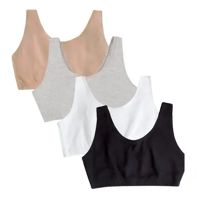 Fruit of the Loom Women's Built Up Tank Style Sports Bra Value Pack Black/Heather Grey/Sand/Whit