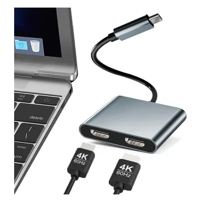 USB C to Dual HDMI Adapter, USB Type C to Dual Monitor HDMI Adapter, USB C Hub with HDMI Docking