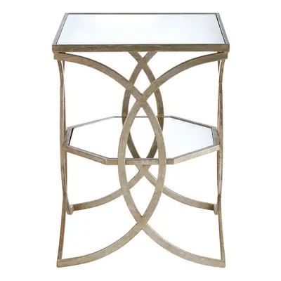 Elegant Cross Design Side Table, Sturdy Small Table For Livingroom, Durable Bed Side Table For B