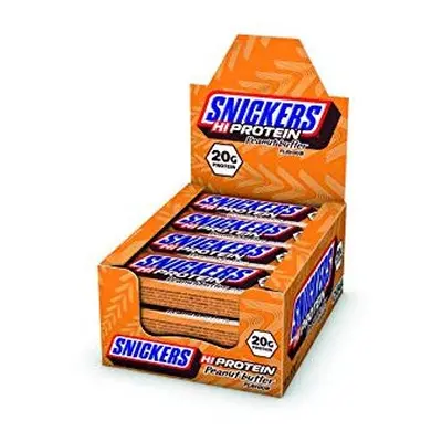 Snickers Hi Protein Peanut Butter Flavour Bar (12 x 57g) - High Protein Snack with Caramel, Pean