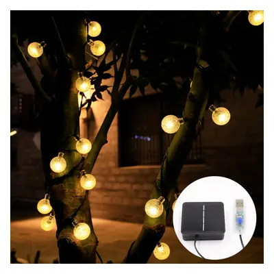 20/50/100LED Solar String Lights 1.7cm Diameter Ball Shape Waterproof DIY Garden Copper Wire Out