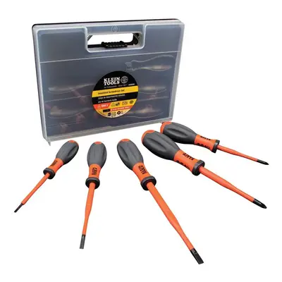 Klein Tools Insulated Screwdriver Set, 5-Piece with Ergonomic Handles, VDE Approved, 32268INS, O