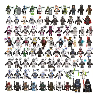 (84PCS Star War minifigures-A) New 84PCS Star Wars Paz Vizsla ,Darth Vader,501ST,ARF,Commander N