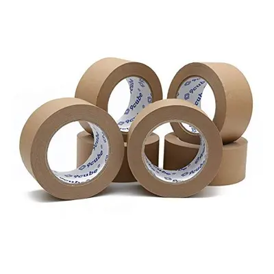 6 Rolls Kraft Paper Packaging Tape - Strong, Heavy Duty and Secure Adhesive Tape for Large Parce