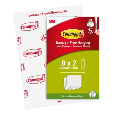 Command Picture Hanging Strip Value Pack - x Medium Adhesive Picture Hanging Strips - For Pictur